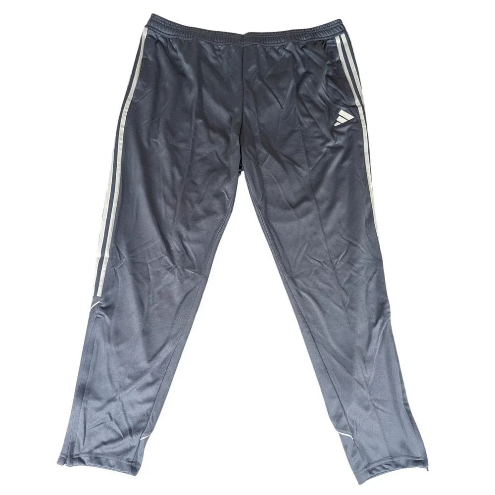 Adidas‎ Aeroready Grey White Striped Track Pants Mens Athletic Activewear New